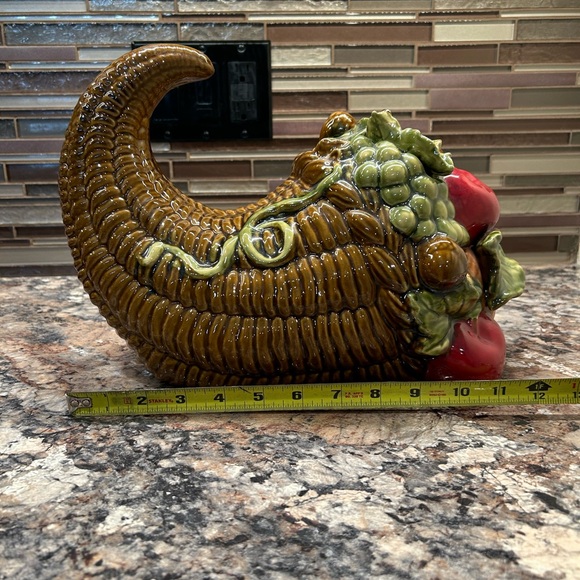 Chris Madden Ceramic Cornucopia Pumpkin Thanksgiving Fall Centerpiece - Picture 5 of 17